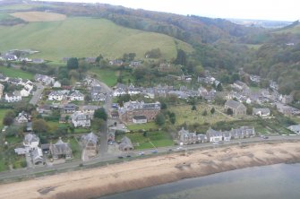 Aerial view of Rosemarkie village, Black Isle, looking W.