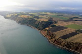 Aerial view of Black Isle coast and Eathie Gorge, Black Isle, looking SW.