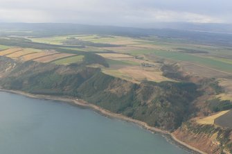 Aerial view of Black Isle coast and Eathie Gorge, Black Isle, looking W.