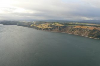 Aerial view of Black Isle coastline, Hillockhead to Eathie, looking W.