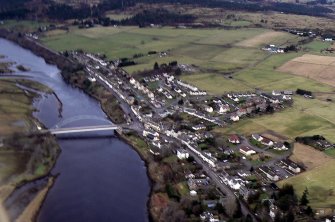 Aerial view of Bonar Bridge (bridge & village), Sutherland, looking N.