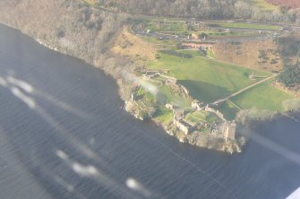 Aerial view of Castle Urquhart on Loch Ness, looking SW.