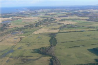 Aerial view of Kildrummie Cairns near Nairn, looking E.