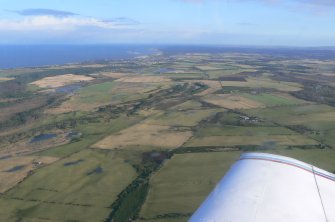 Aerial view of area between Little Kildrummie and Nairn, looking NE.