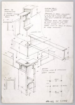 Annotated details of transverse beams and intermediate columns.
