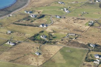 Close up aerial view of middle portion of Big Sand (Gairloch), looking W.