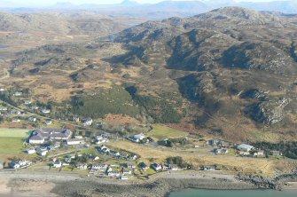 Close-up aerial view of Gairloch, looking NE.