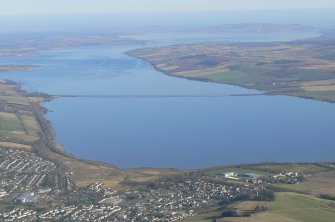 Aerial view of Dingwall and the Cromarty Bridge, Easter Ross, looking NE.