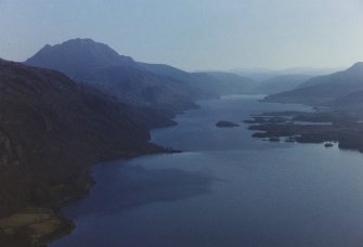 Oblique aerial view of Loch Maree, Wester Ross, looking SE.