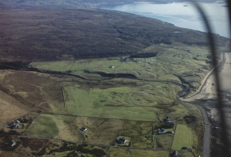 Oblique  low-level aerial view of  Big Sand, W of Gairloch, Wester Ross, looking SE.