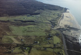 Oblique  low-level aerial view of  Big Sand, W of Gairloch, Wester Ross, looking SE.