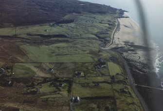 Oblique  low-level aerial view of  Big Sand, W of Gairloch, Wester Ross, looking SE.