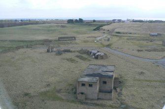Aerial view of Fearn disused airfield, Tarbat Ness, looking E.