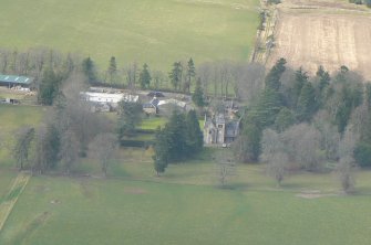 Aerial view of Lemlair house, near Dingwall, Easter Ross, looking N.
