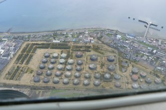 Aerial view of Oil Storage Tanks, Invergordon, Easter Ross, looking SE.