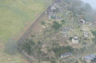 Aerial view of WWI and WWII coastal defences on the South Sutor, Cromarty, looking NW.