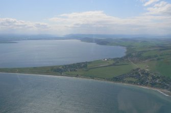 General oblique aerial view of the Inner Moray Firth with Chanonry Ness in the foreground, looking SW.