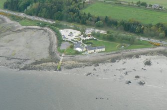 Oblique aerial view of Foulis Ferry Granary, N shore of Cromarty Firth, looking W.