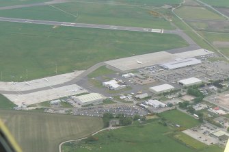 A close aerial view of Dalcross Airport outside Inverness, looking SE.