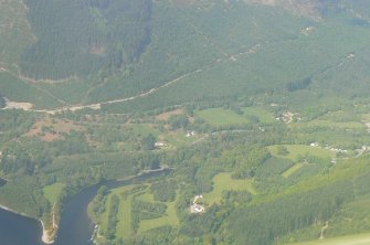 An oblique aerial view of Invermoriston House on Loch Ness, looking W.