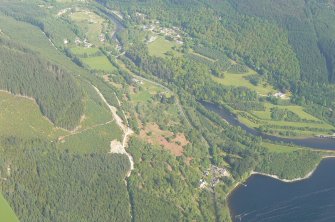 An oblique aerial view of Invermoriston on Loch Ness, looking N.