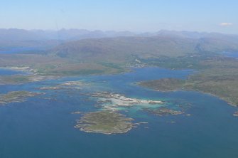 An oblique aerial view of Arisaig, Wester Ross, looking E.