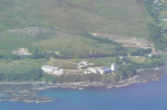 An oblique aerial view of Sabhal Mor Ostaig, Arainn Chaluim Chille, Isle o Skye, looking N.