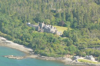 An oblique aerial view of Duncraig Castle College, Wester Ross, looking E.