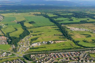 Oblique aerial view of Castle Heather, Inverness, looking SE.