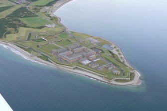 Oblique aerial view of Fort George, near Ardersier on the Moray Firth, looking SE.