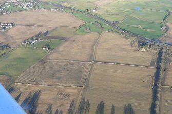 General oblique aerial view of farmland to the east of Conon Bridge on the Black Isle, Ross-shire, looking NE.