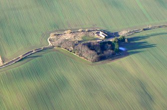 Oblique aerial view of Drummondreach Farm, near Alcaig on the Black Isle, looking NW.