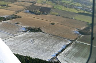 Oblique aerial view of farmland north of Alness, Easter Ross, looking S.