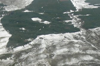 Oblique aerial view of Upper Strath Sgitheach north of Dingwall, Ross-shire, looking W.