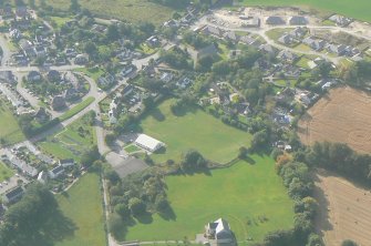 Aerial view of Kirkhill Village Centre, near Beauly, looking S.