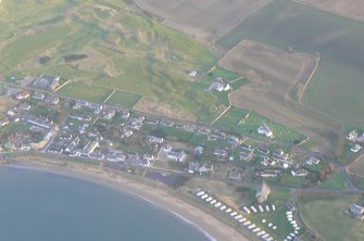 An oblique aerial view of Portmahomack, Tarbat Peninsula, looking SSE.
