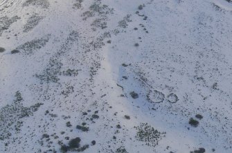 Aerial view of Strath Sgitheach hut circles, near Dingwall, Easter Ross, looking  ESE.