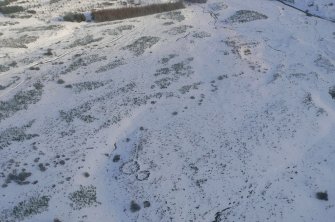 Aerial view of Strath Sgitheach hut circles, near Dingwall, Easter Ross, looking  E.