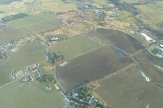 Aerial view of Rhicullen, near Alness, WW1 practice trenches, near Dingwall, Easter Ross, looking SE.