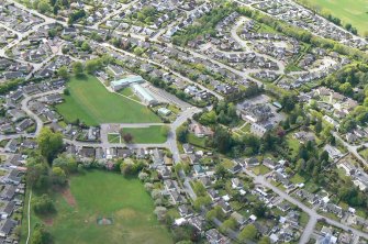 Aerial view of Macdonald Park and Lochardil Primary School, Inverness, looking SW.