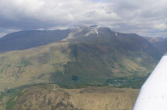 Aerial view along Glen Nevis and Ben Nevis, looking ESE.