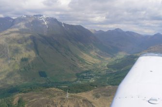 Aerial view along Glen Nevis, looking SSE.