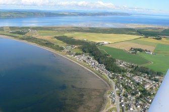 Aerial view of Ardersier, the Moray Firth and Black Isle, looking N.