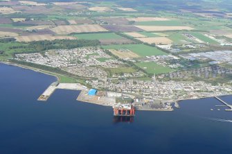 Aerial view of south-west section of Invergordon, looking N.