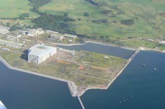 Aerial view of Nigg Fabrication Yard, Tarbat peninsula, looking NE.