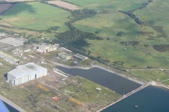 Aerial view of Nigg Fabrication Yard, Tarbat peninsula, looking NNE.