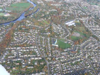 Aerial view of Lochardil, Inverness, looking NW.