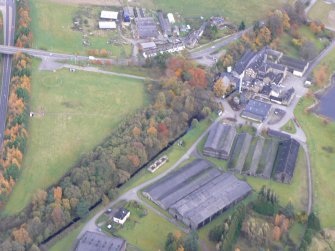 Aerial view of Dalmore Distillery, Alness, Easter Ross, looking E.
