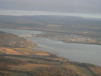 Aerial view of Charleston/North Kessock, Kessock Bridge and Inverness, looking SE.