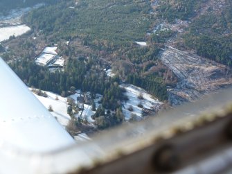 Aerial view of Fairbairn House and grounds, near Contin, Easter Ross, looking SW.